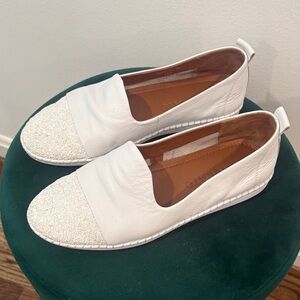 Staccato White and Off-White Leather Loafers